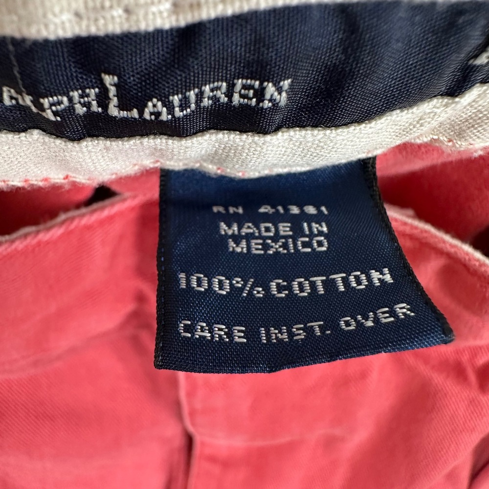 Polo Ralph Lauren Chino Shorts Mens Size 38 Coral Pleated Classic 100% Cotton - Picture 3 of 10